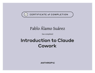 Certificado Introduction to Claude Cowork (Anthropic)