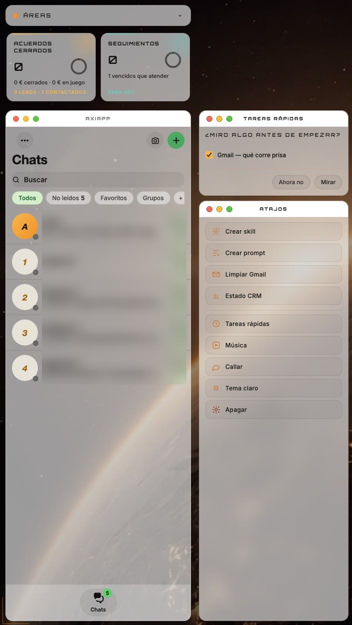 Chats, tareas y atajos